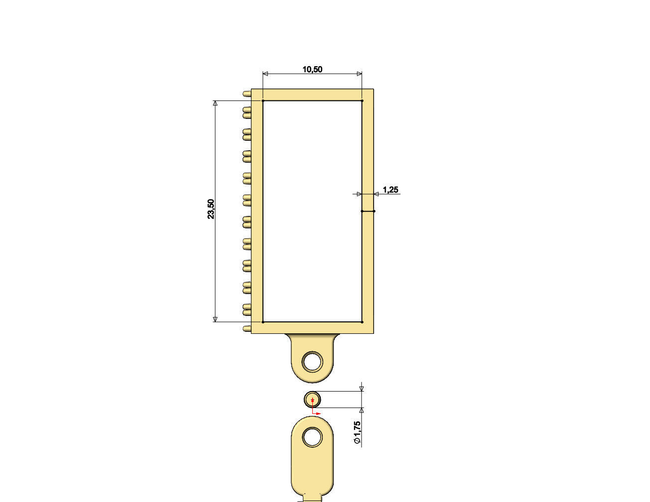Iced Diamond rectangular memory pendant with bail 3D print model_12