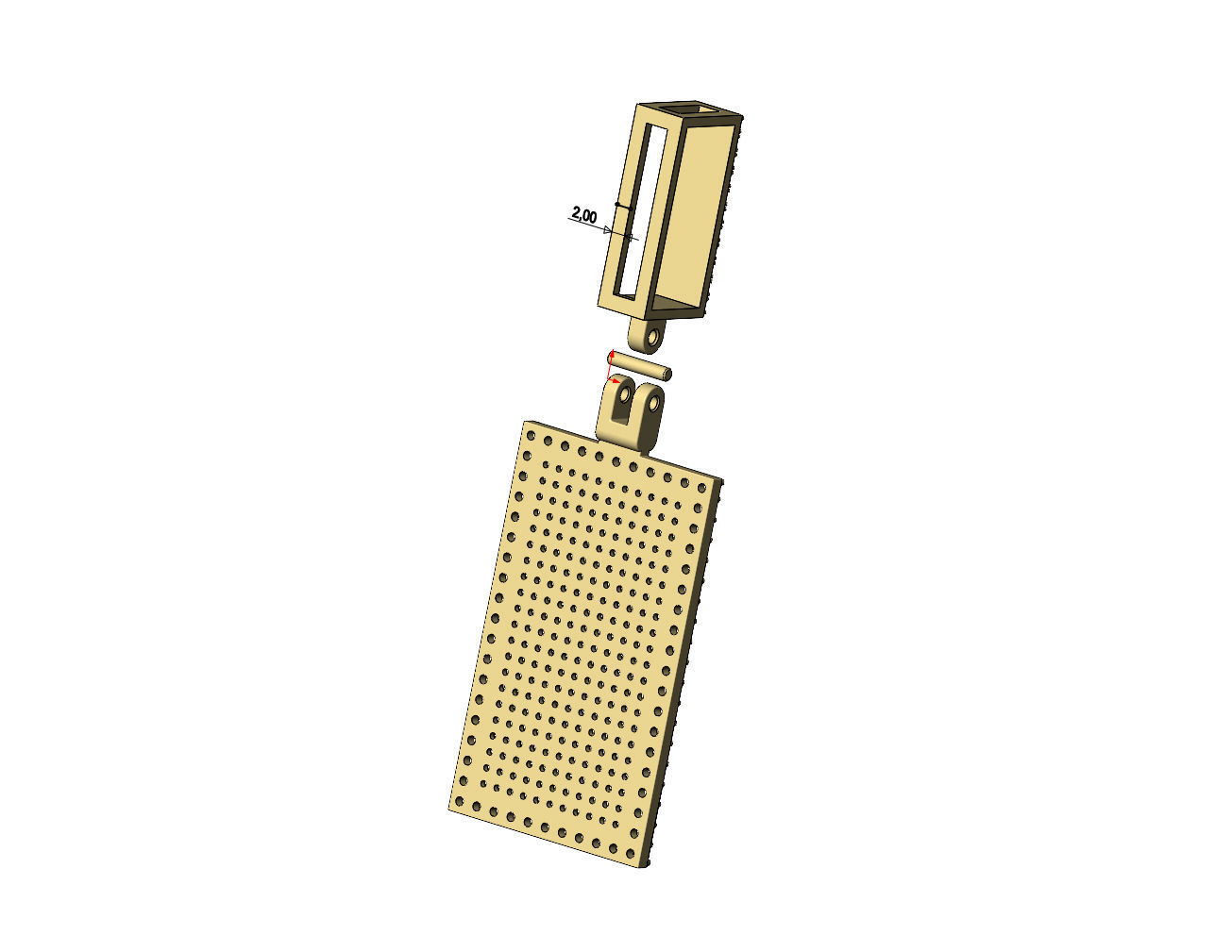 Iced Diamond rectangular memory pendant with bail 3D print model_13