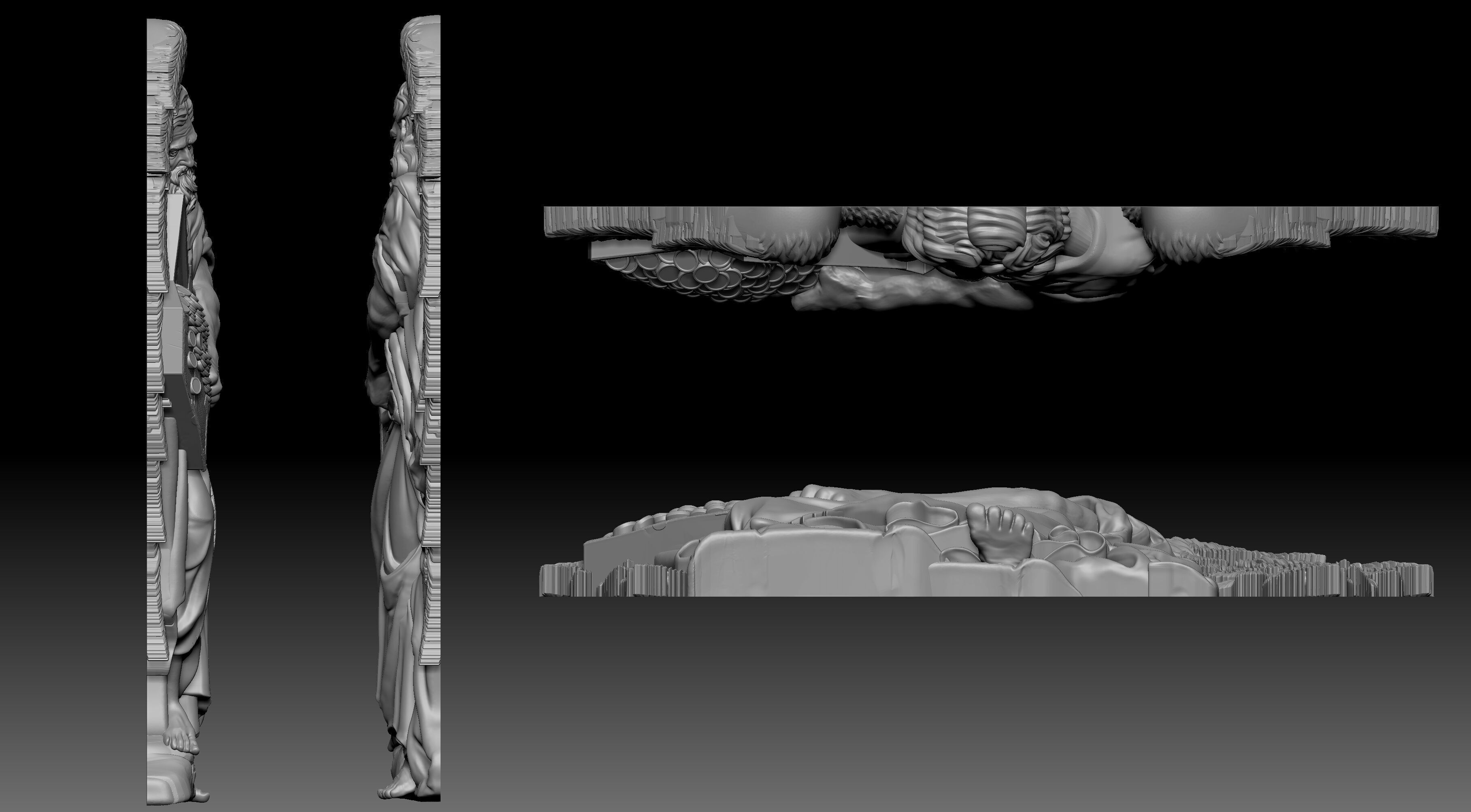 Saint Matthew with wings Relief 3D print model_6