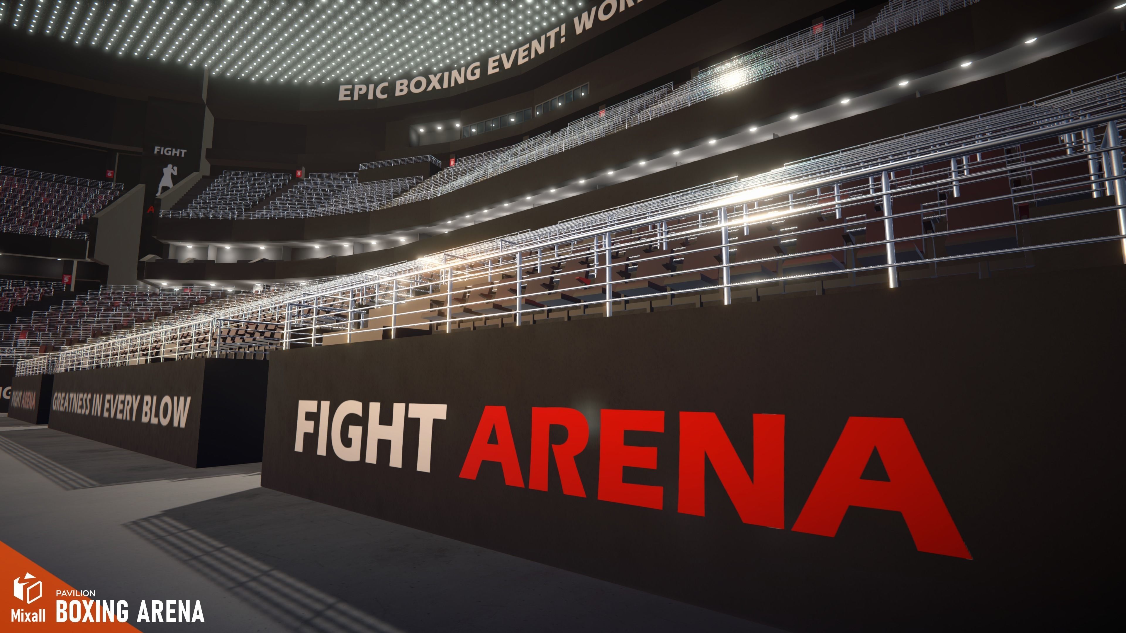 Boxing arena - pavilion 3D model_4