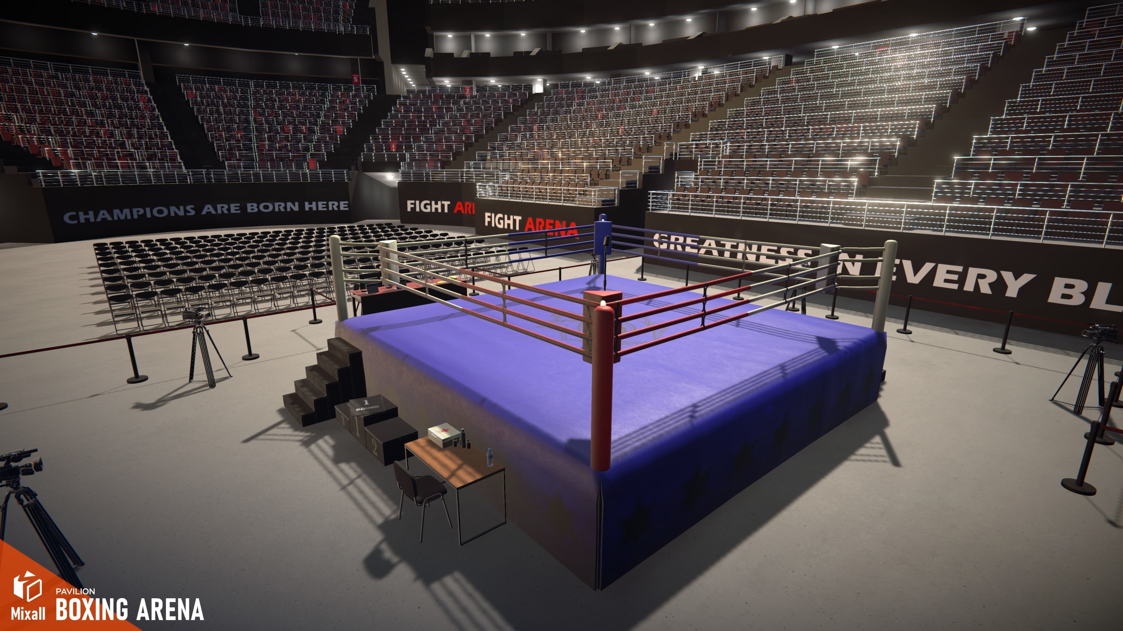 Boxing arena - pavilion 3D model_11