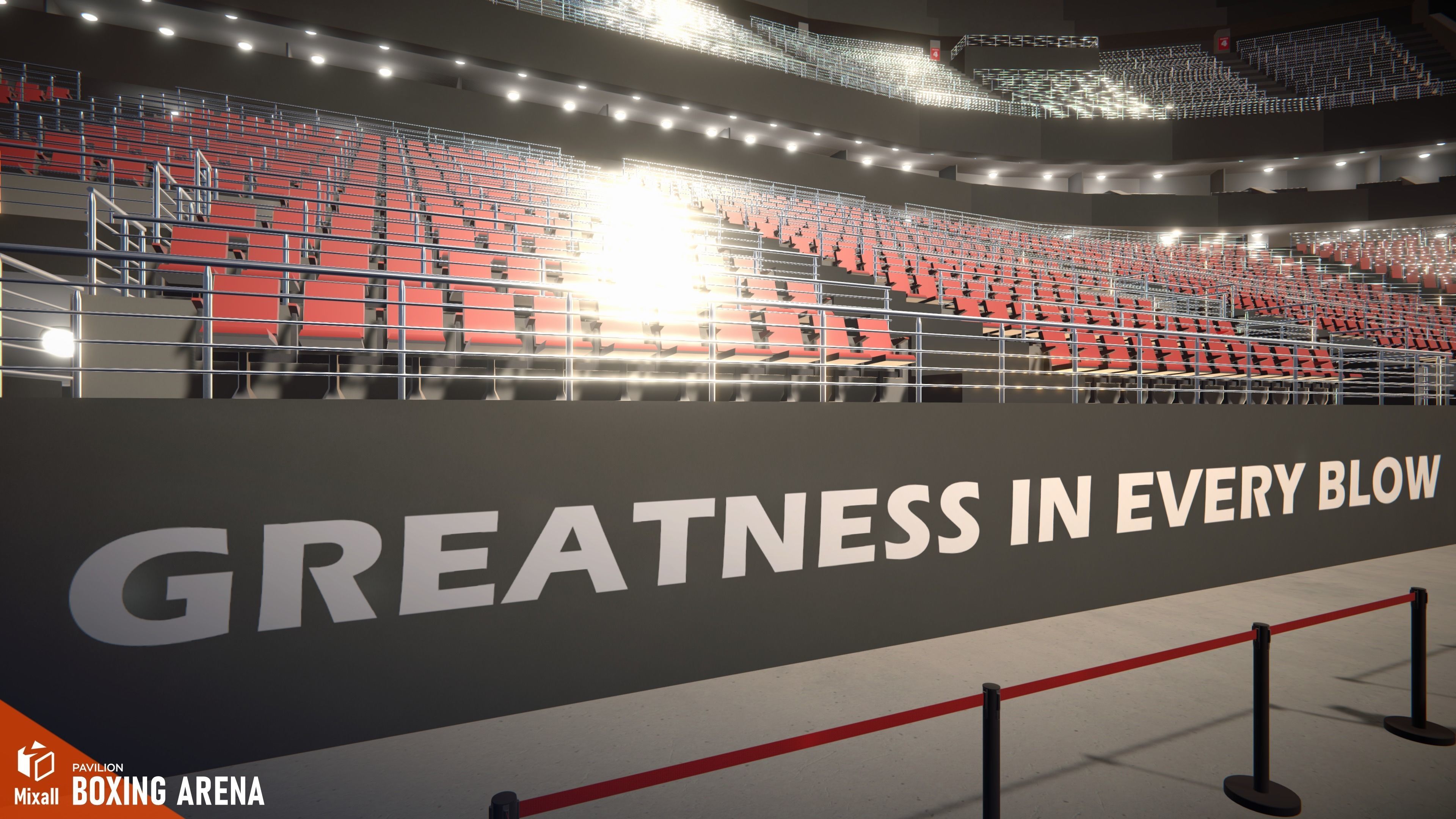 Boxing arena - pavilion 3D model_9