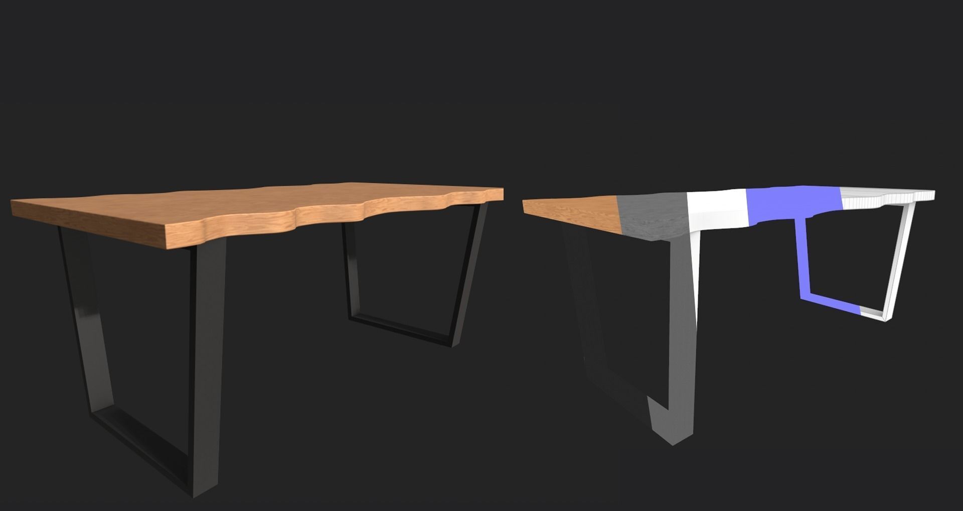 Set of 8 dining table set with chair Low-poly 3D model_40