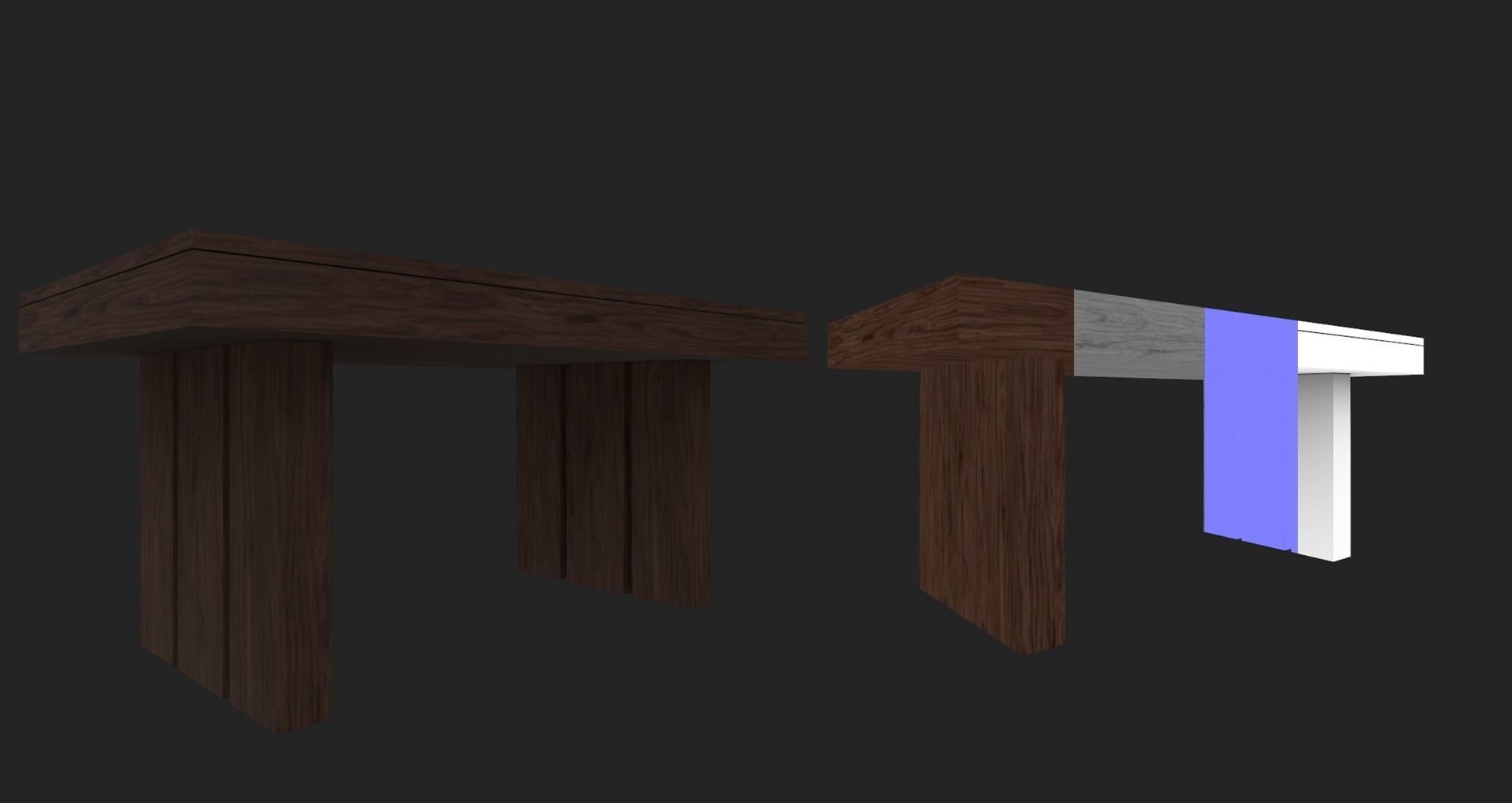 Set of 8 dining table set with chair Low-poly 3D model_51