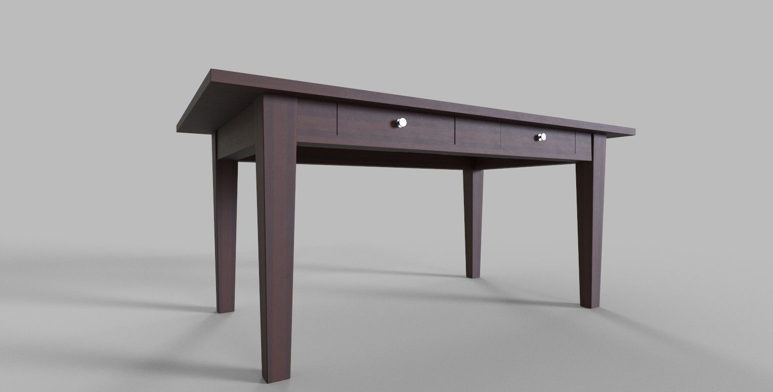 Set of 8 dining table set with chair Low-poly 3D model_19