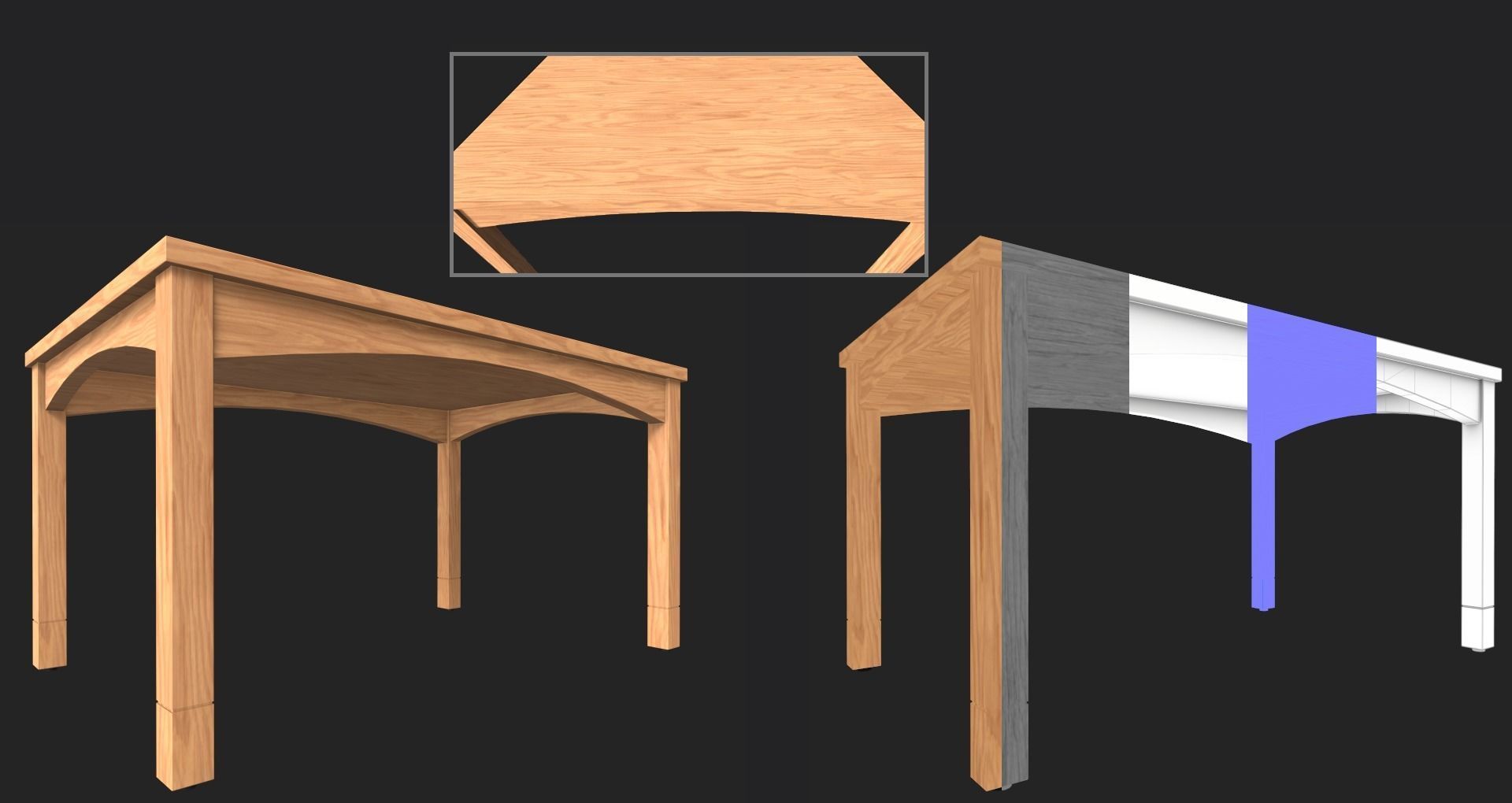 Set of 8 dining table set with chair Low-poly 3D model_16