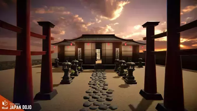 Japan Dojo - Fight arena 3D model