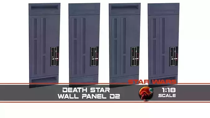 Death Star Wall Panel - D2 - 1-18 scale - Kenner-Hasbro 3D print model