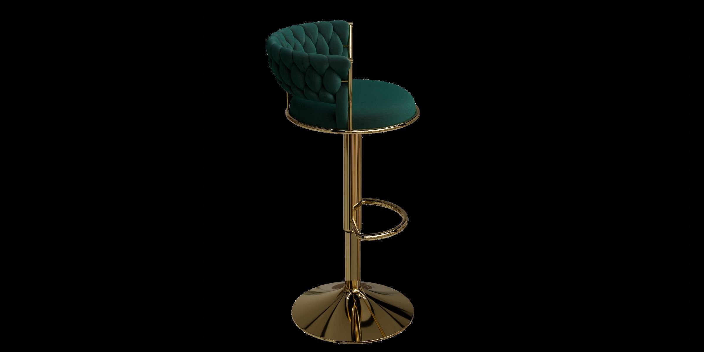 Vintage Swivel Adjustable Height Stool 3D model_10