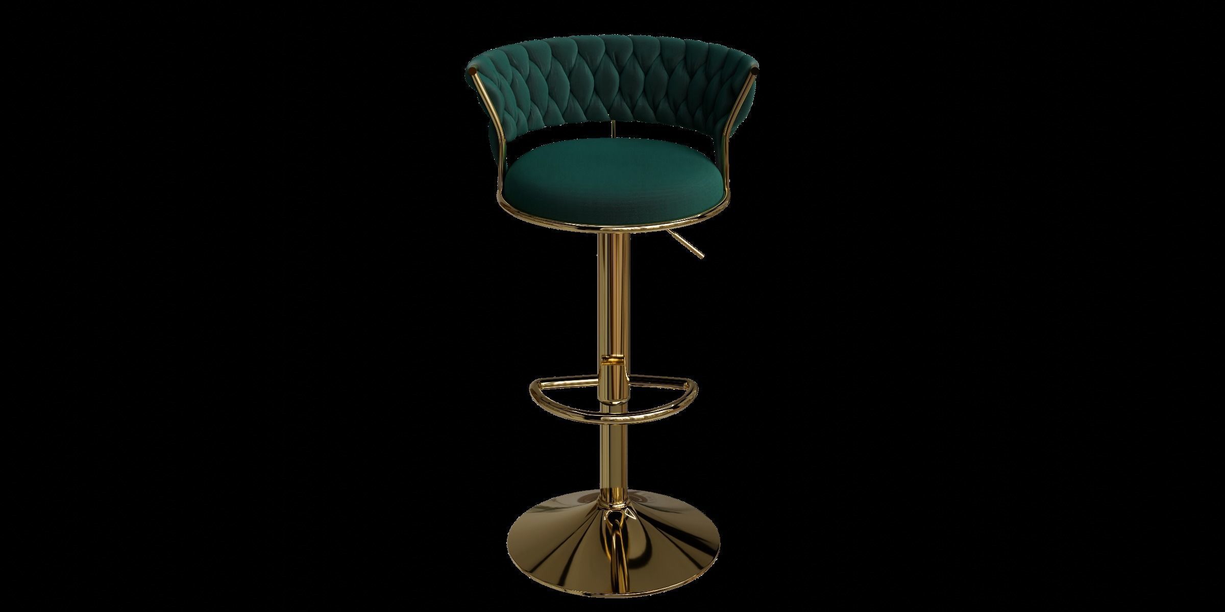 Vintage Swivel Adjustable Height Stool 3D model_9