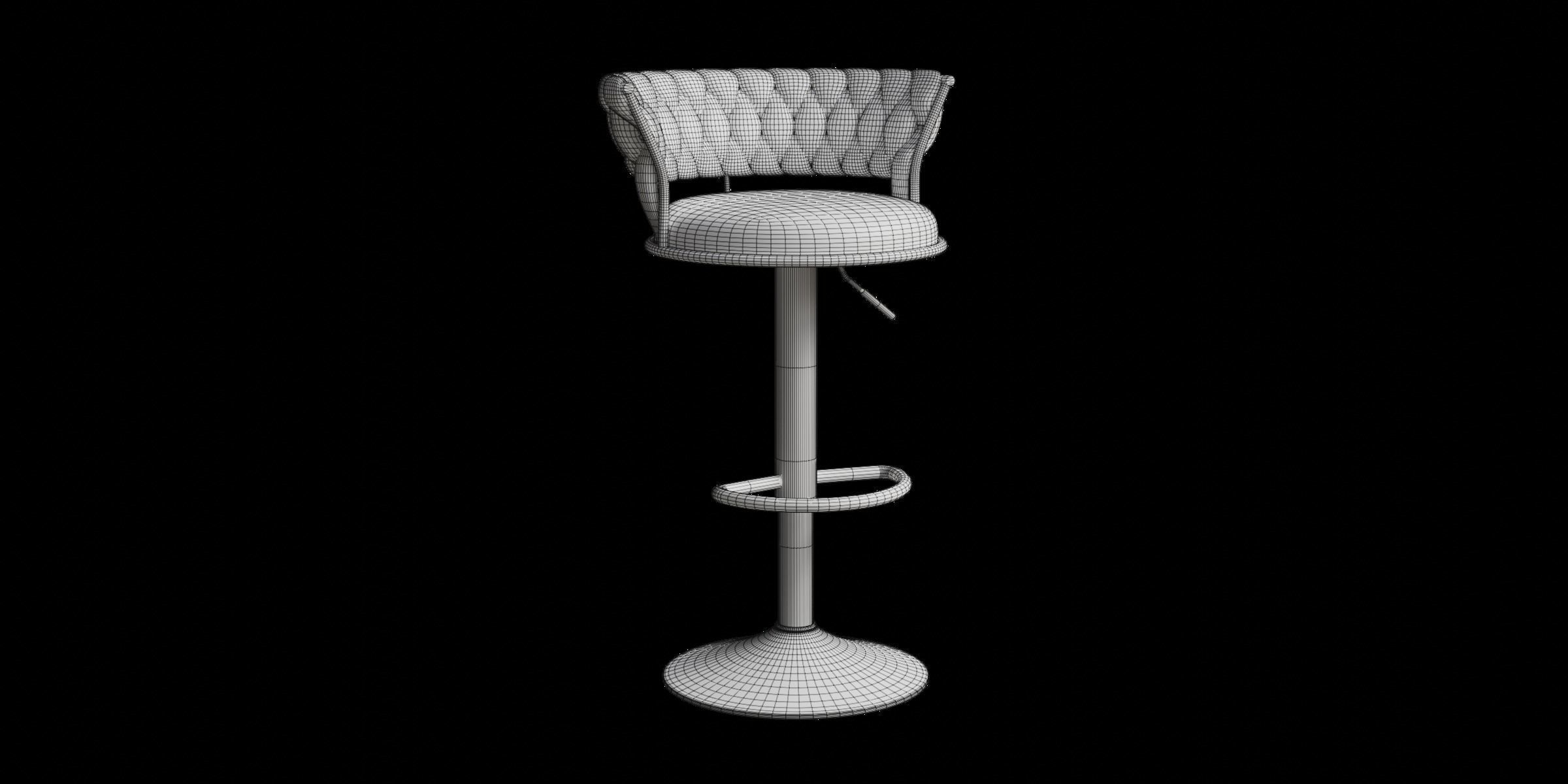 Vintage Swivel Adjustable Height Stool 3D model_3