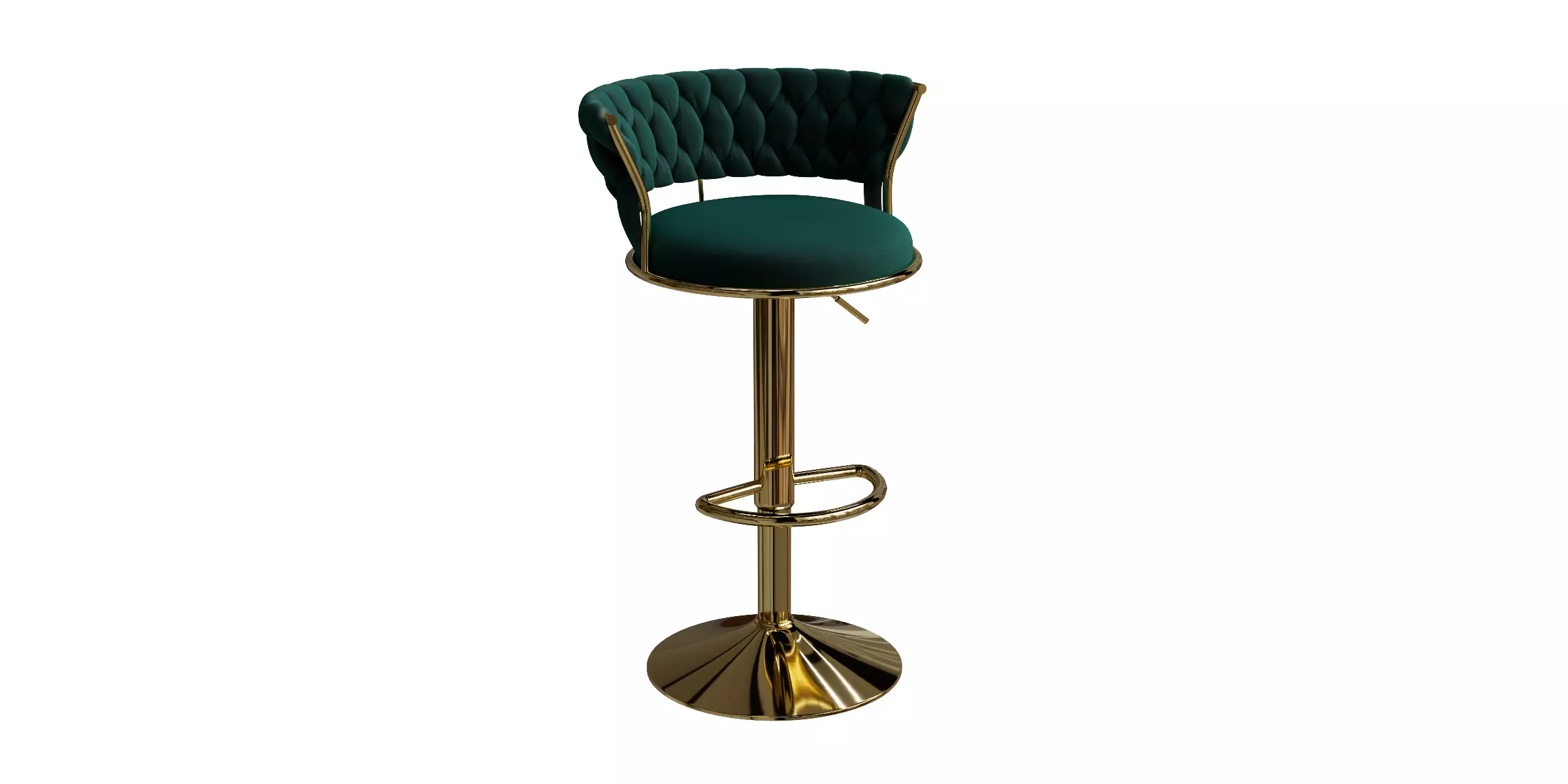 Vintage Swivel Adjustable Height Stool 3D model_0