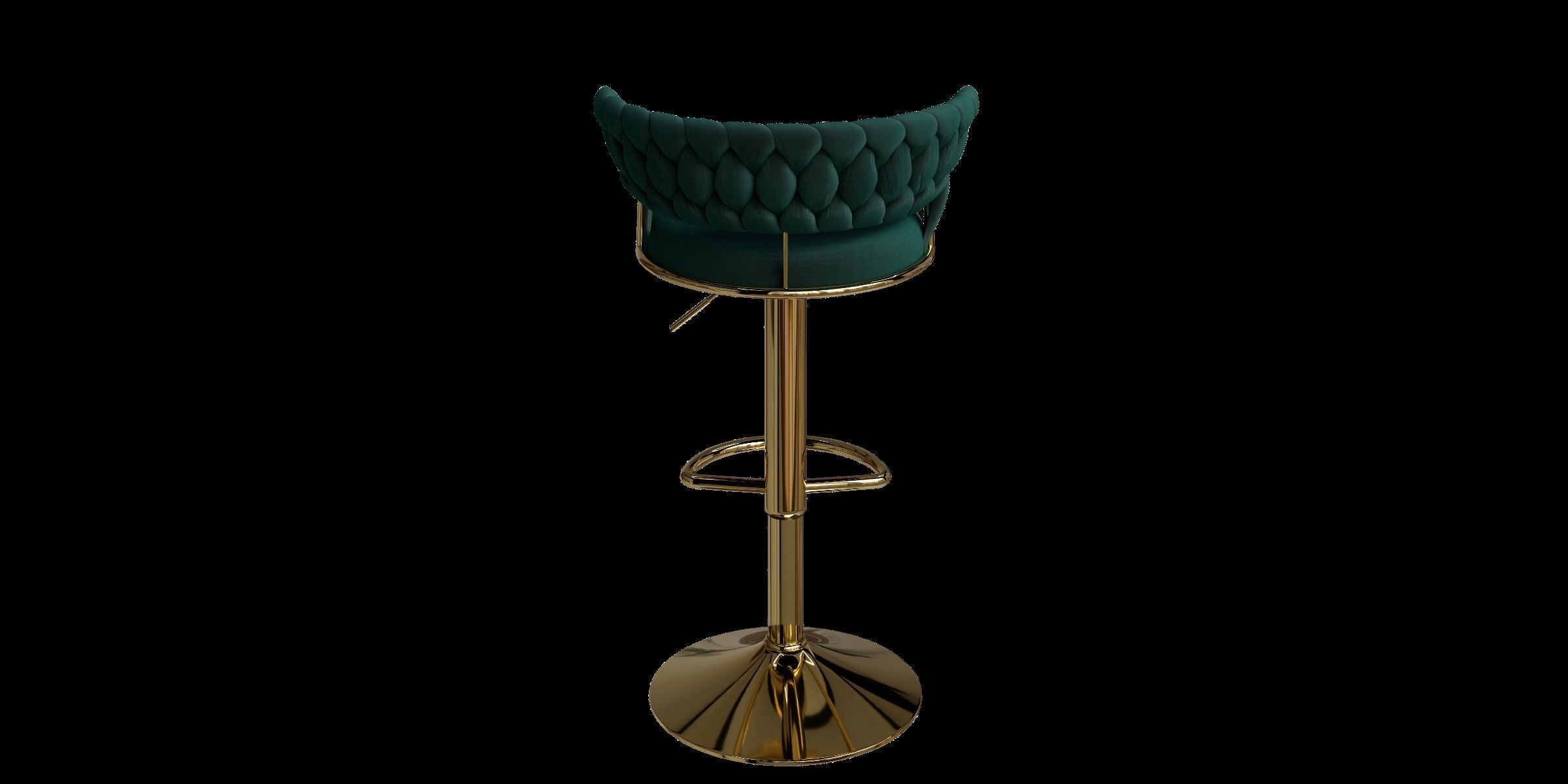Vintage Swivel Adjustable Height Stool 3D model_11
