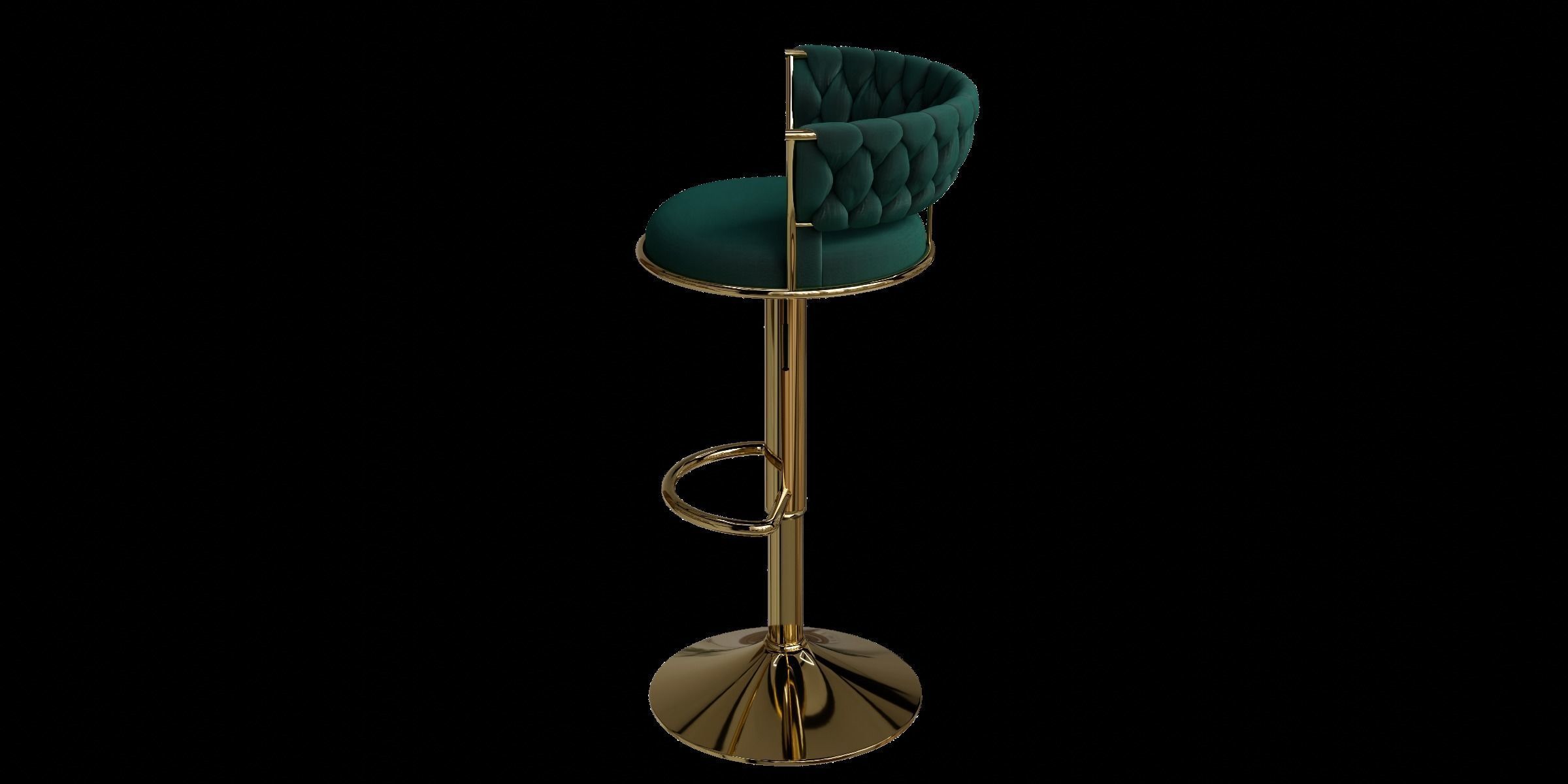 Vintage Swivel Adjustable Height Stool 3D model_12