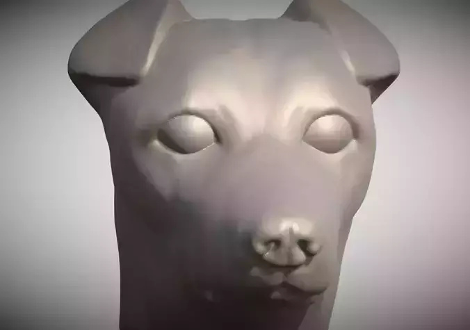 Jack Russell Terrier dog head for 3D printing 3D print model