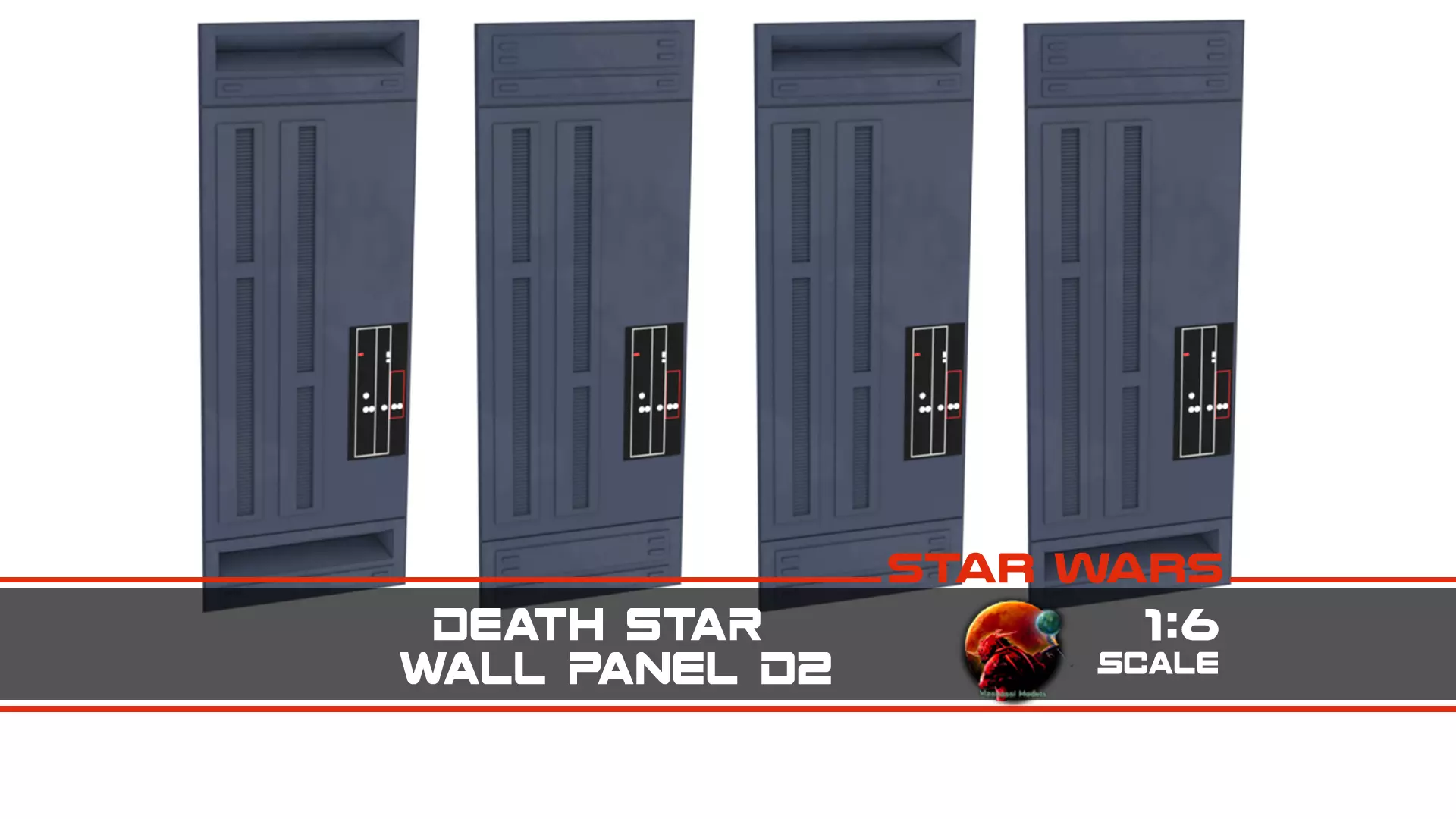 Death Star Wall Panel - D2 - 1-6 scale Hottoys 3D print model_0