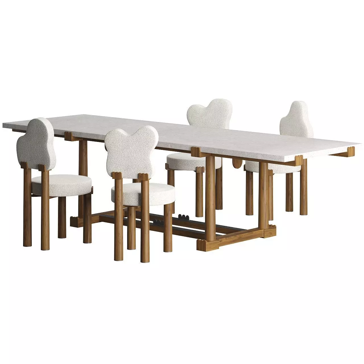 Agatha Dining Table And Chairs 3D model