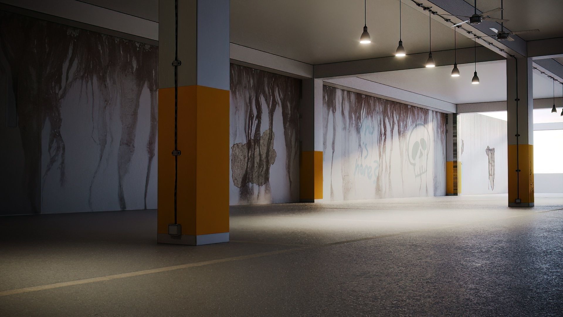 Parking garage with Ferrari sports car 3D model 3D model_7