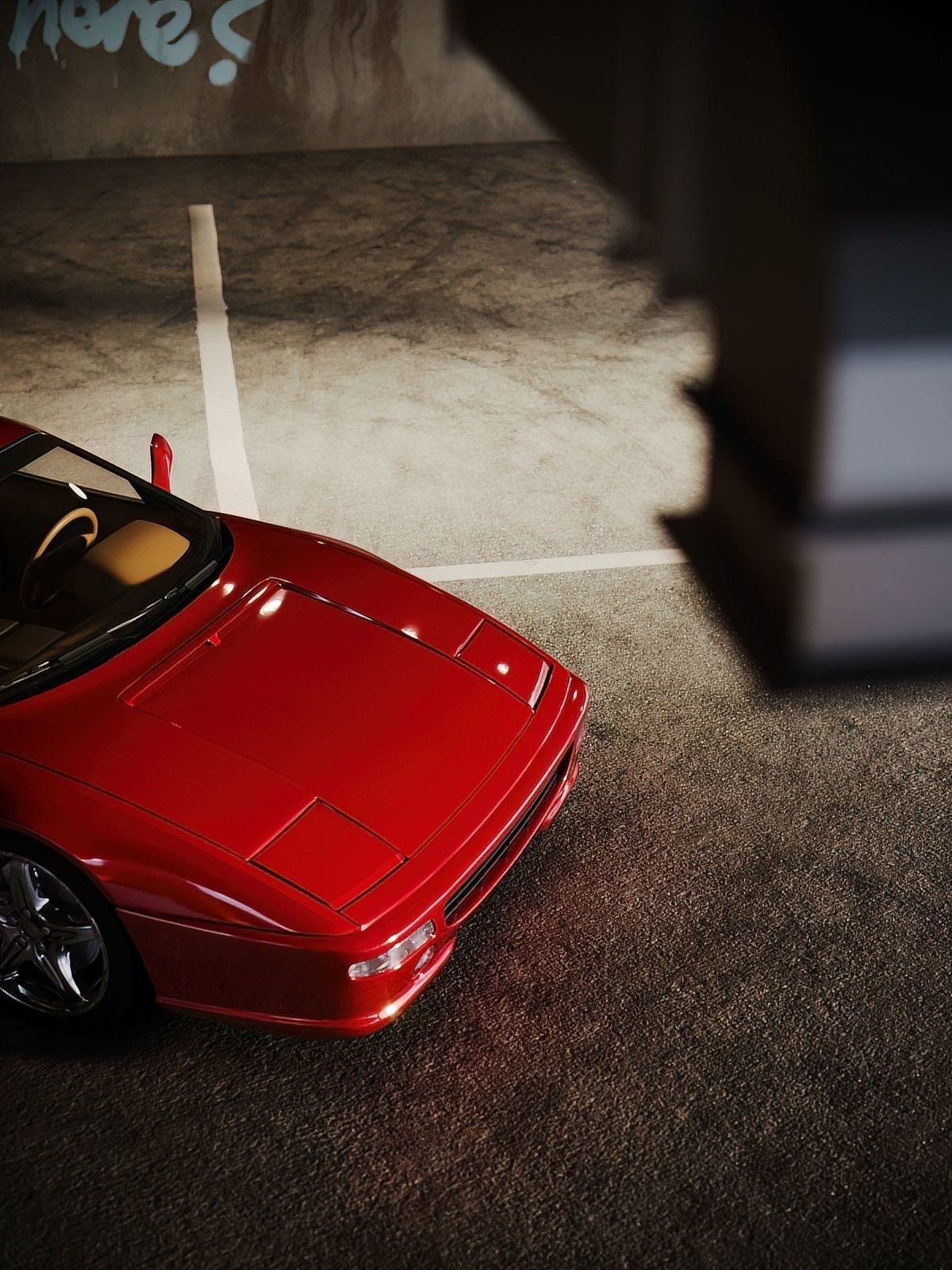 Parking garage with Ferrari sports car 3D model 3D model_14