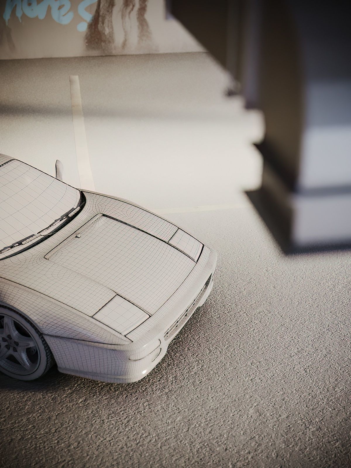 Parking garage with Ferrari sports car 3D model 3D model_15