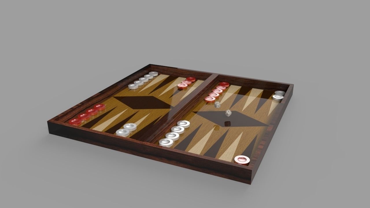backgammon game 3D model_4