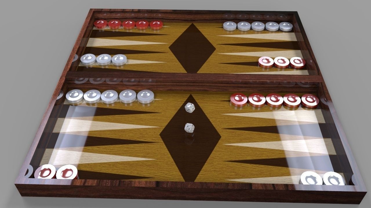 backgammon game 3D model_3