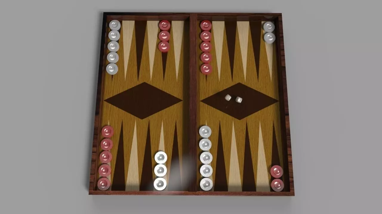 backgammon game 3D model_0