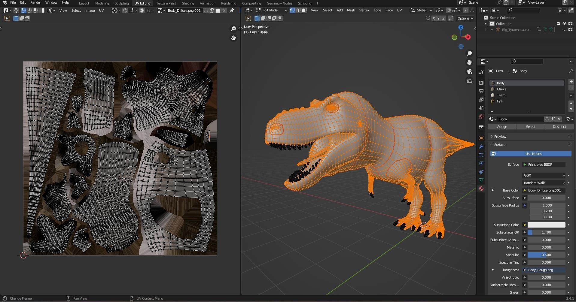 Tyrannosaurus rex Low-poly 3D model_7