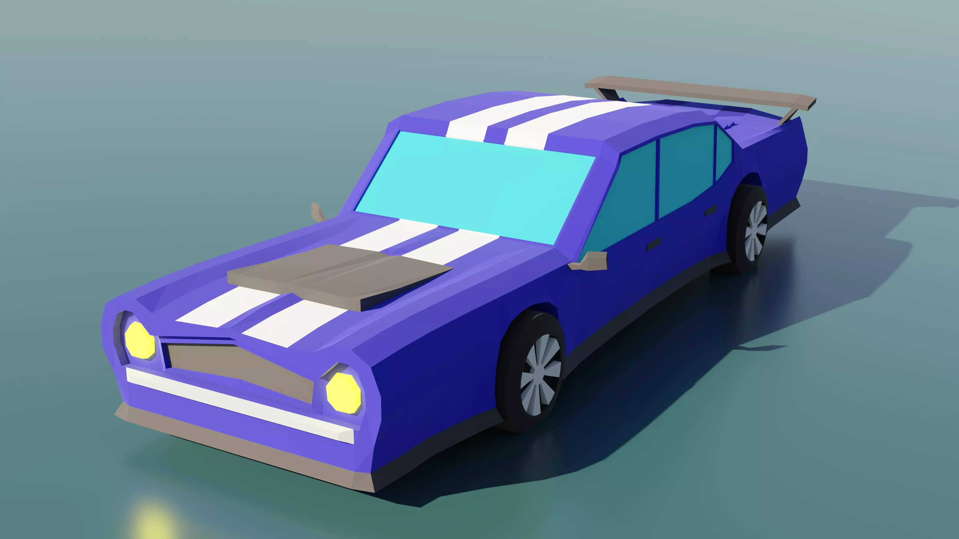 Low Poly car model Low-poly 3D model_0