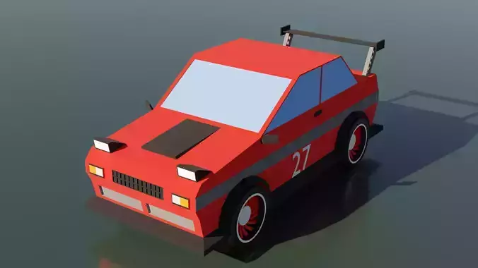Low poly racing car 3D model Blender 3D model