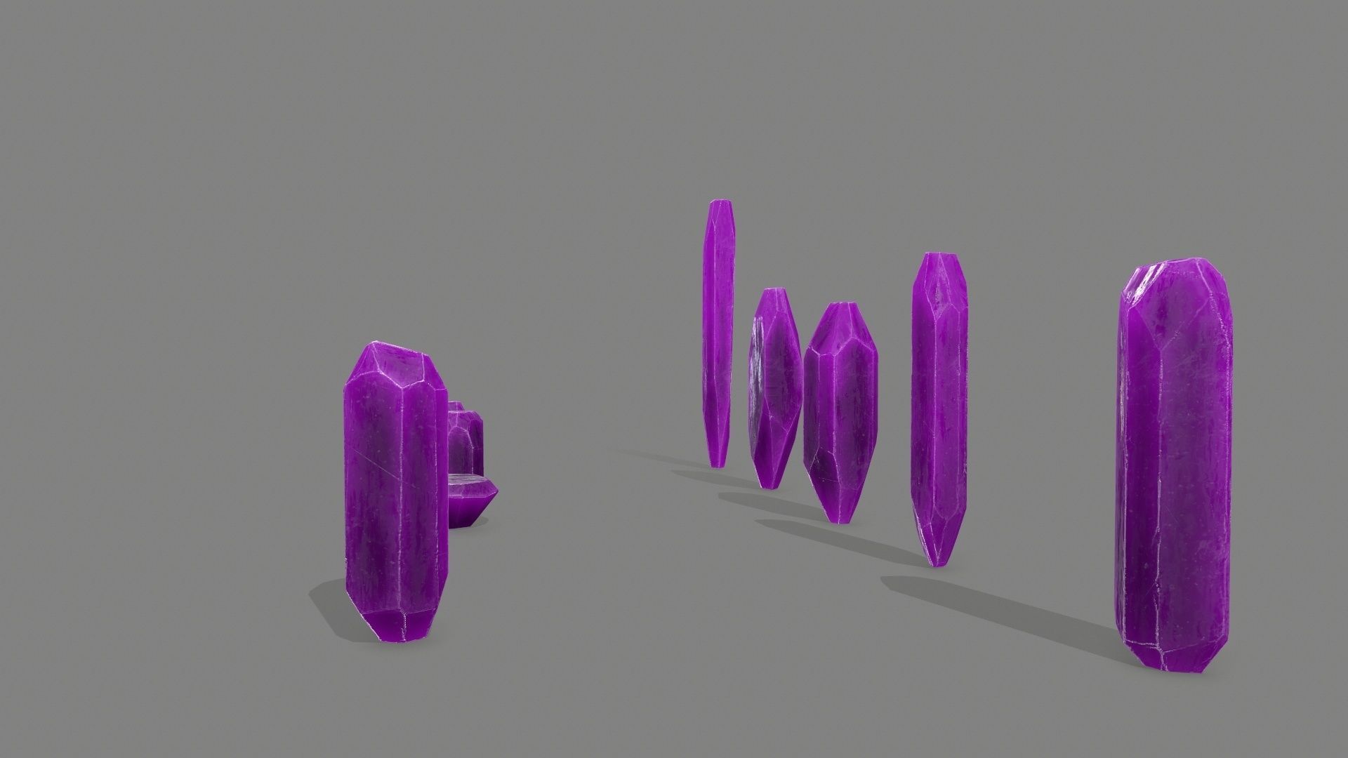 crystal set Low-poly 3D model_14