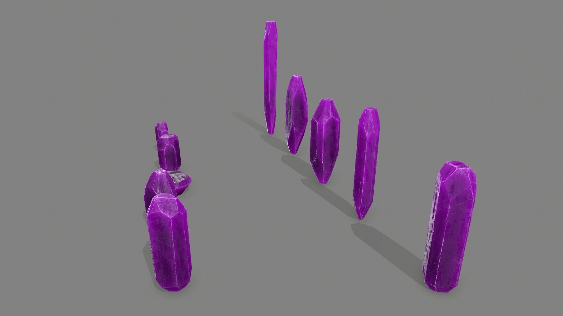 crystal set Low-poly 3D model_3