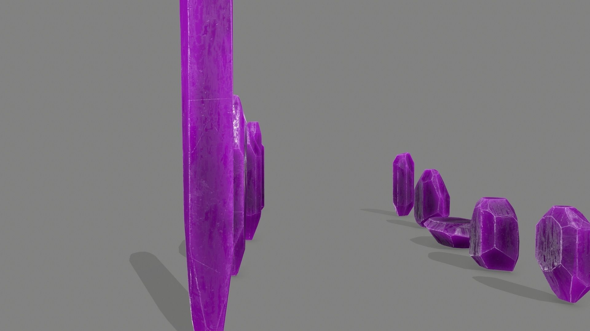 crystal set Low-poly 3D model_11