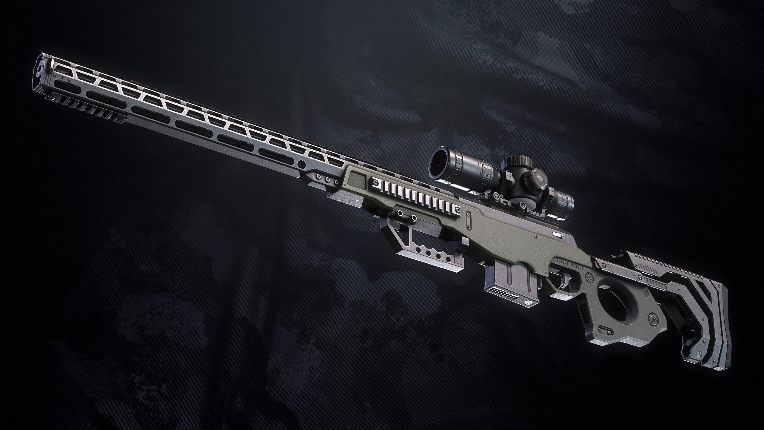 SR S96 Sniper Rifle With Hands Low-poly 3D model_16