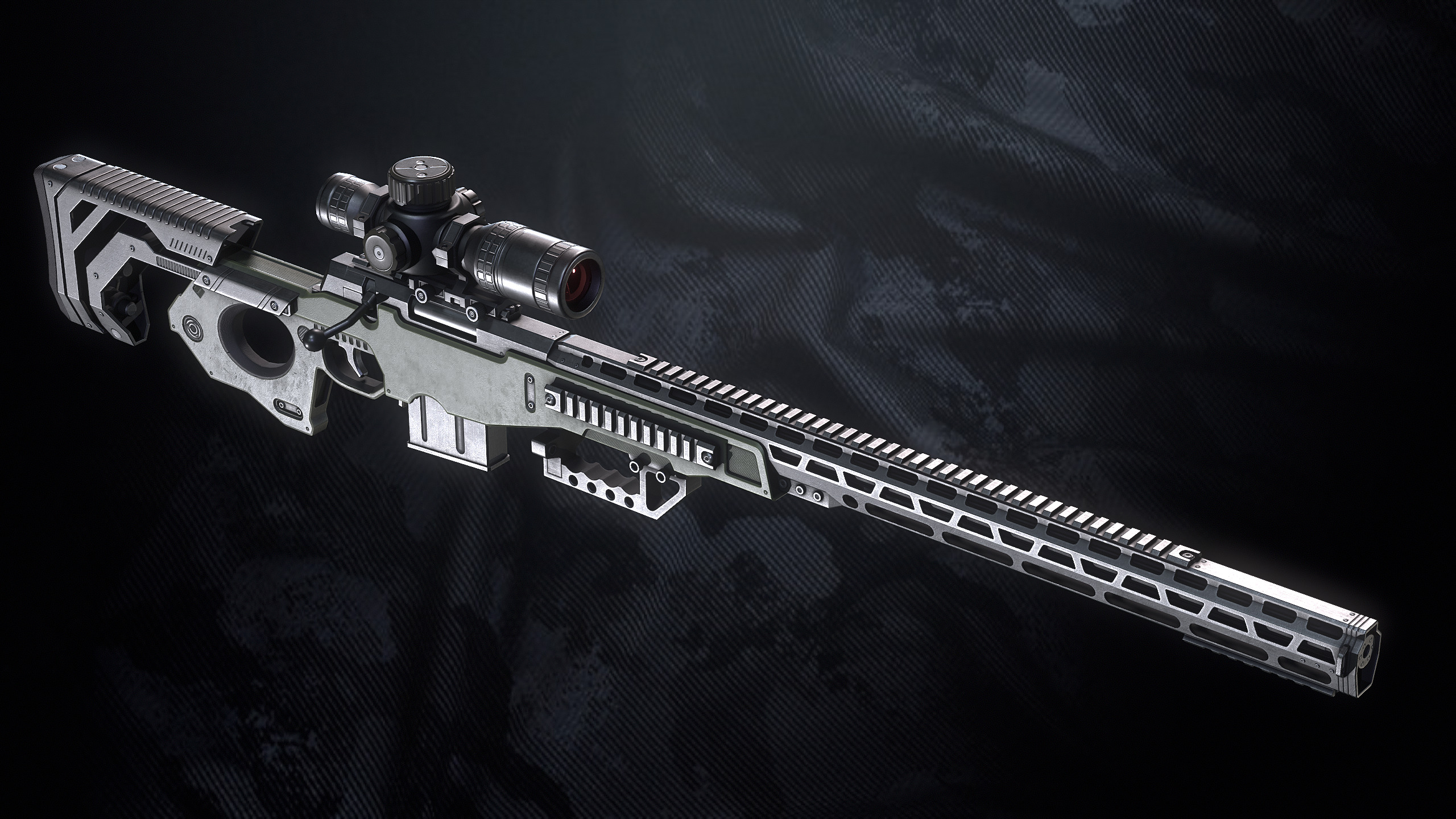 SR S96 Sniper Rifle With Hands Low-poly 3D model_11