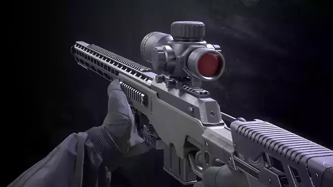 SR S96 Sniper Rifle With Hands Low-poly 3D model SR S96 Sniper Rifle With Hands Low-poly 3D model