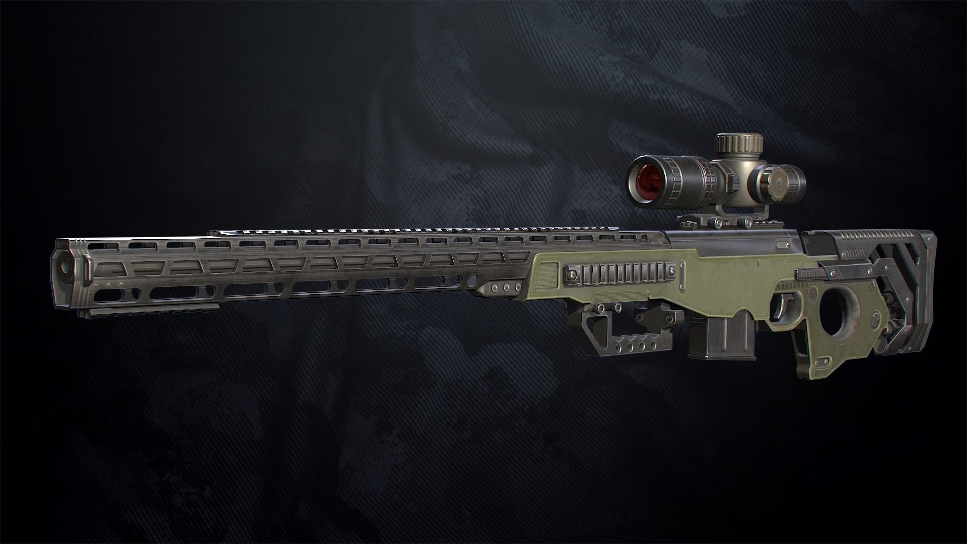 SR S96 Sniper Rifle With Hands Low-poly 3D model_7