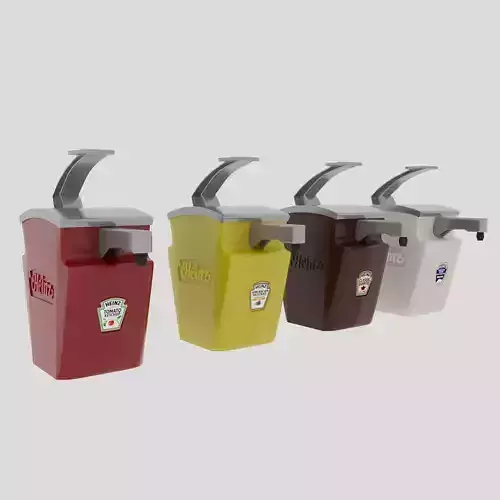 Set of Heinz Keystone Sauce Pump Dispenser 3D model