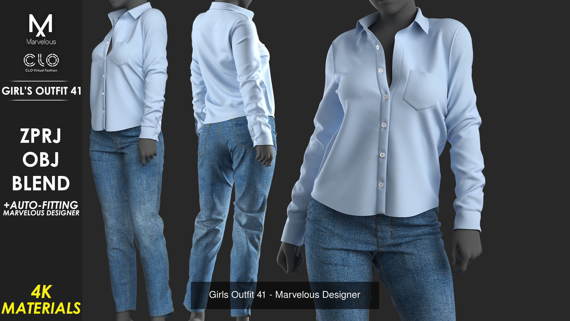 10 Outfits VOL 4 - Marvelous - CLO Project file 3D Model Collection_5
