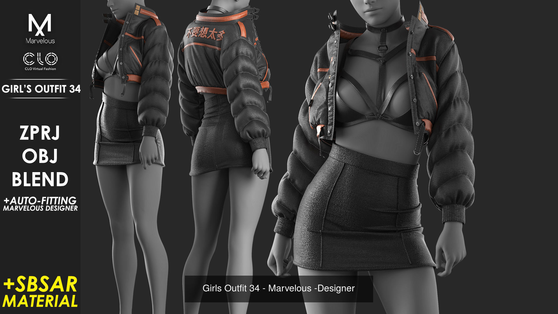 10 Outfits VOL 4 - Marvelous - CLO Project file 3D Model Collection_7
