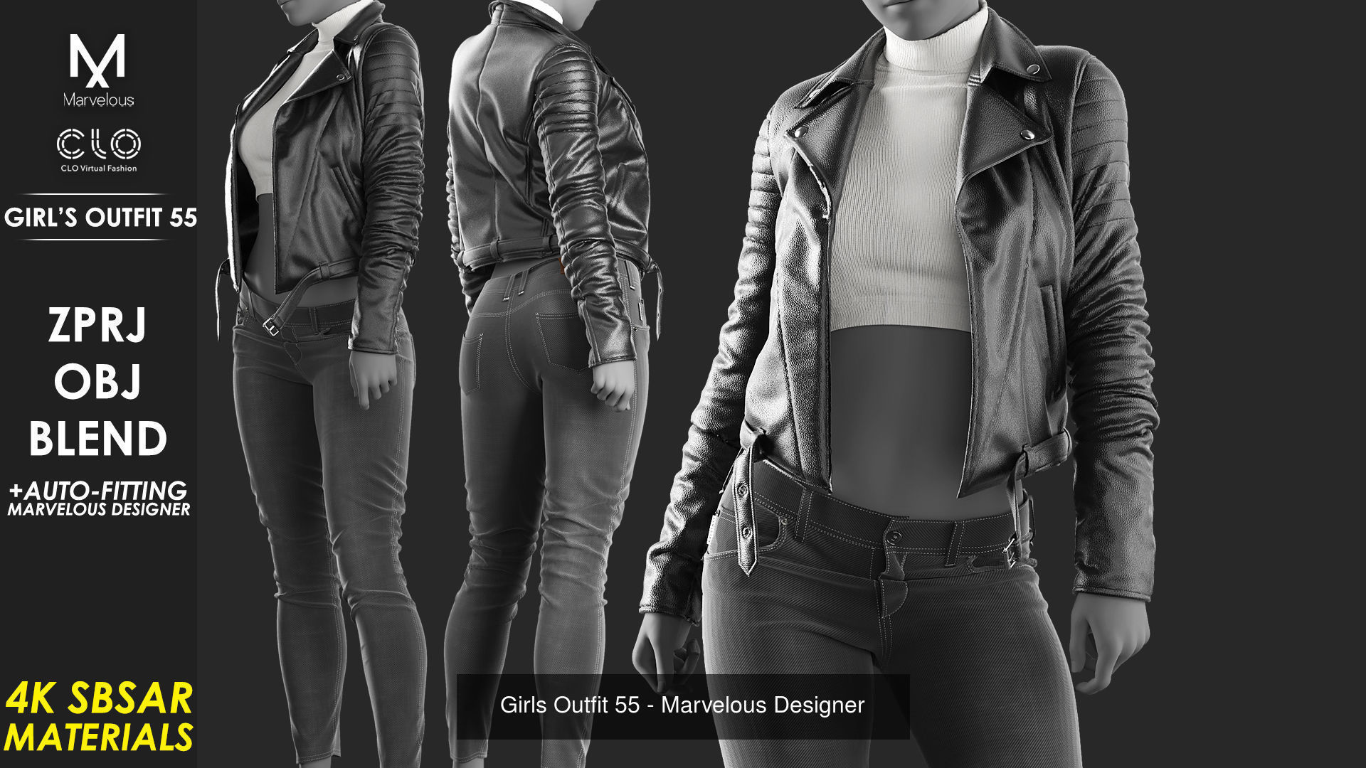 10 Outfits VOL 4 - Marvelous - CLO Project file 3D Model Collection_9