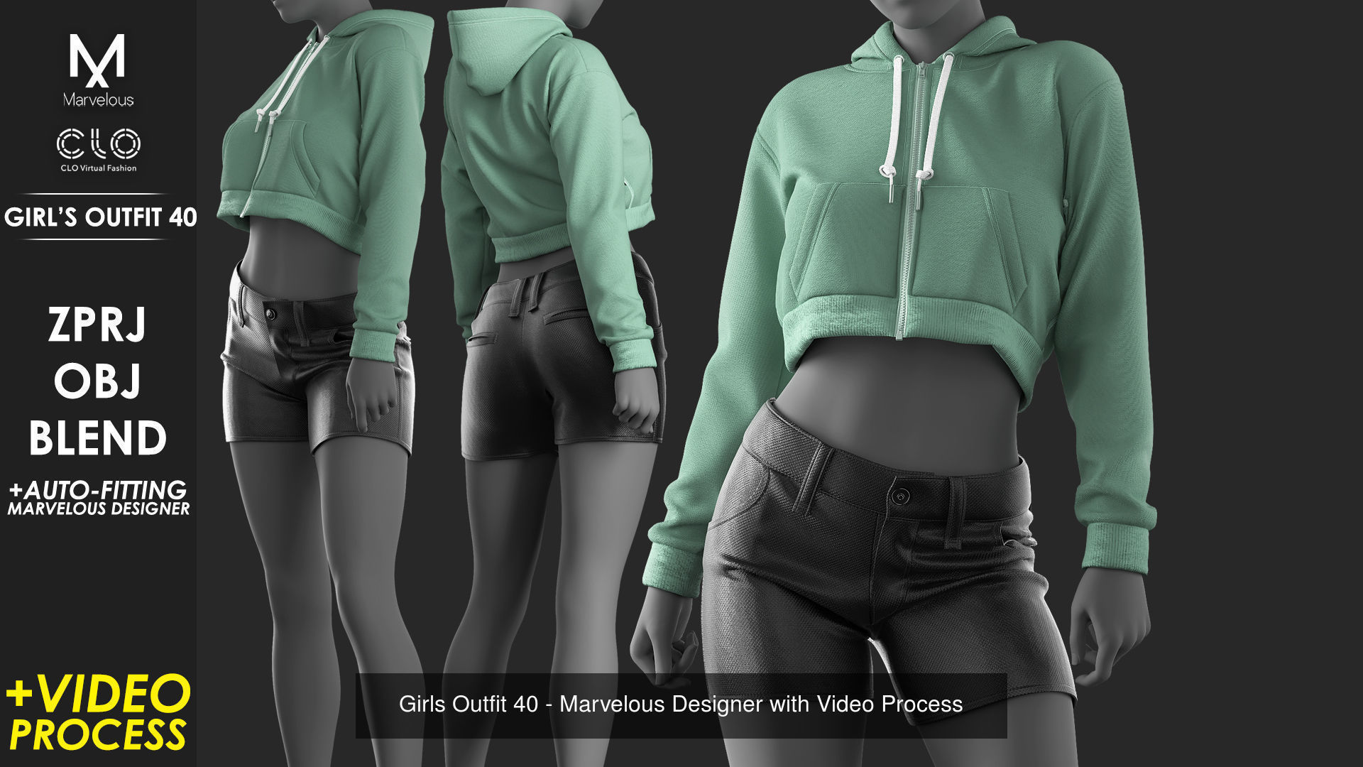 10 Outfits VOL 4 - Marvelous - CLO Project file 3D Model Collection_4