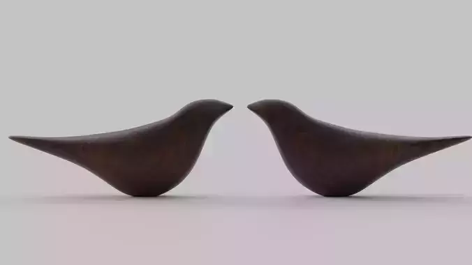 Wooden Bird Showpieces Free 3D model