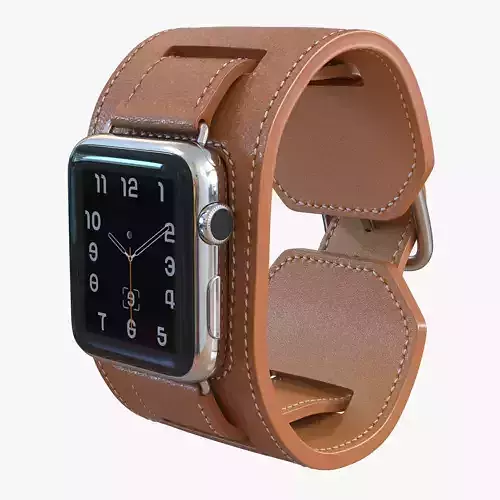 Apple Watch Hermes Cuff 42mm Stainless Steel Case Leather Band