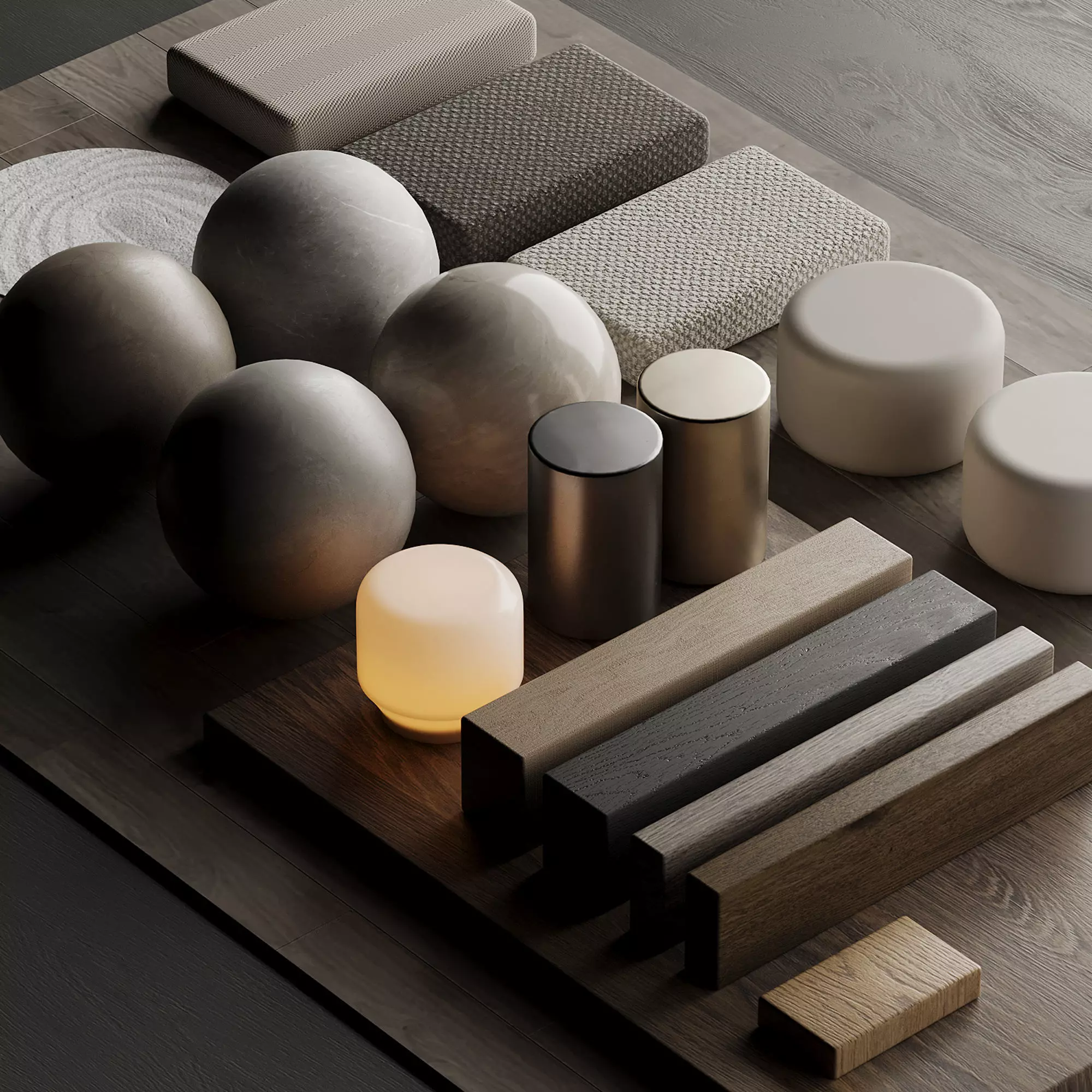 Materials Pack Beige Minimalist 3D model_0