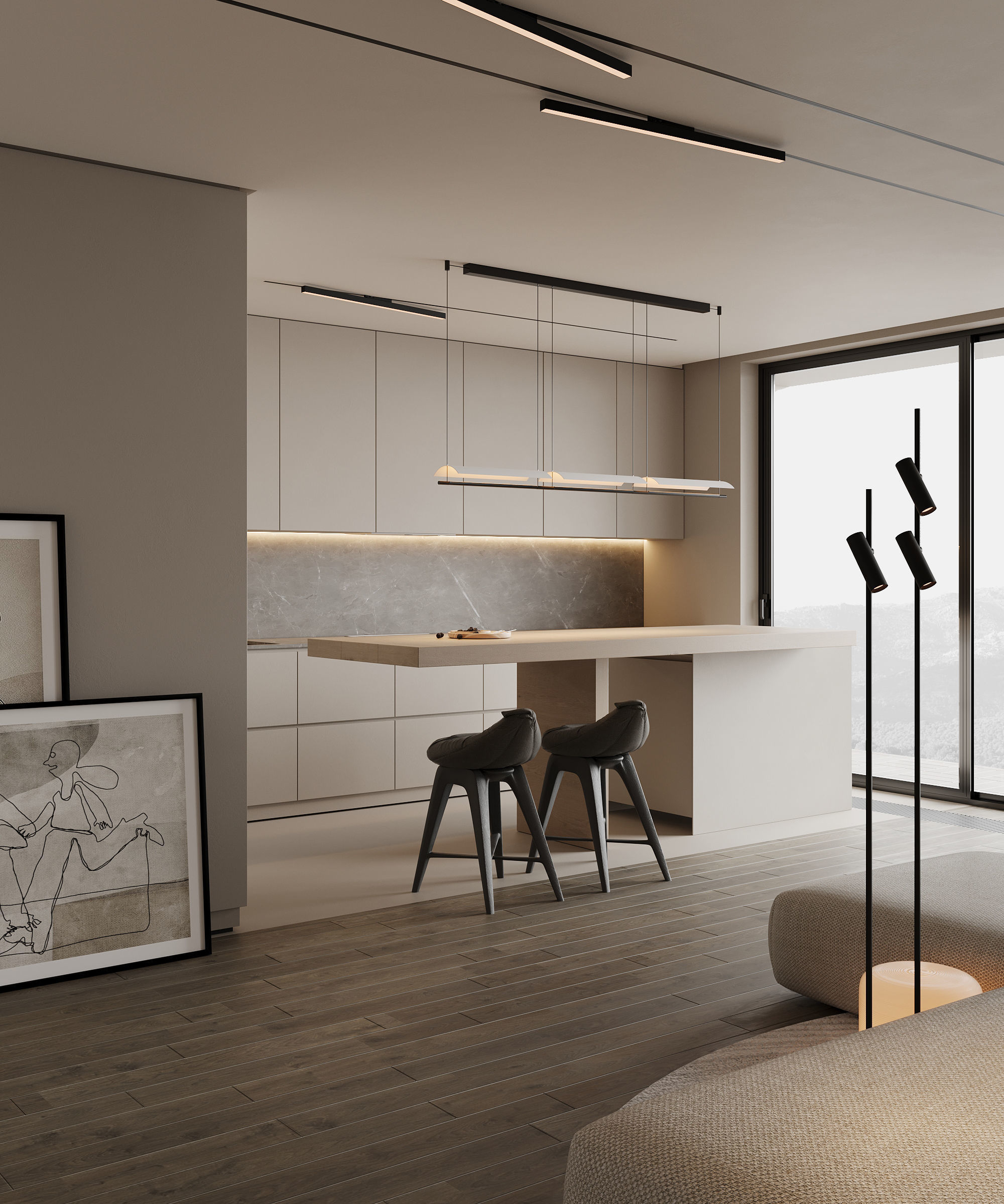 Materials Pack Beige Minimalist 3D model_3