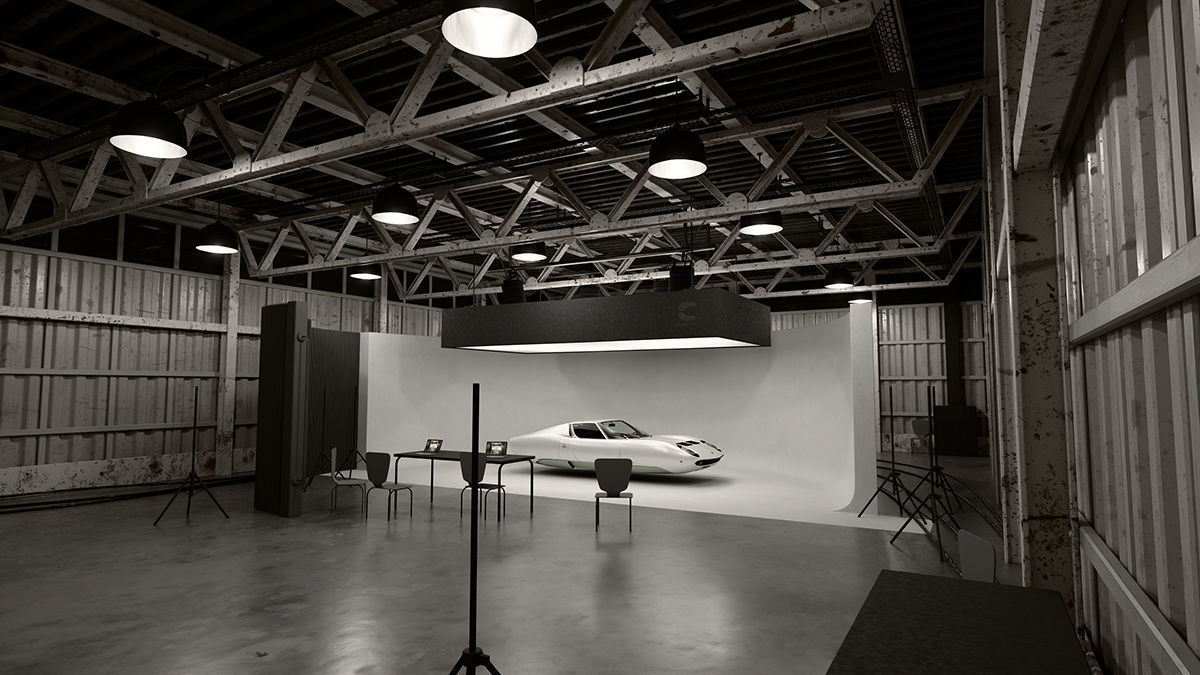 Automotive Photography Studio Scene 3D model_4
