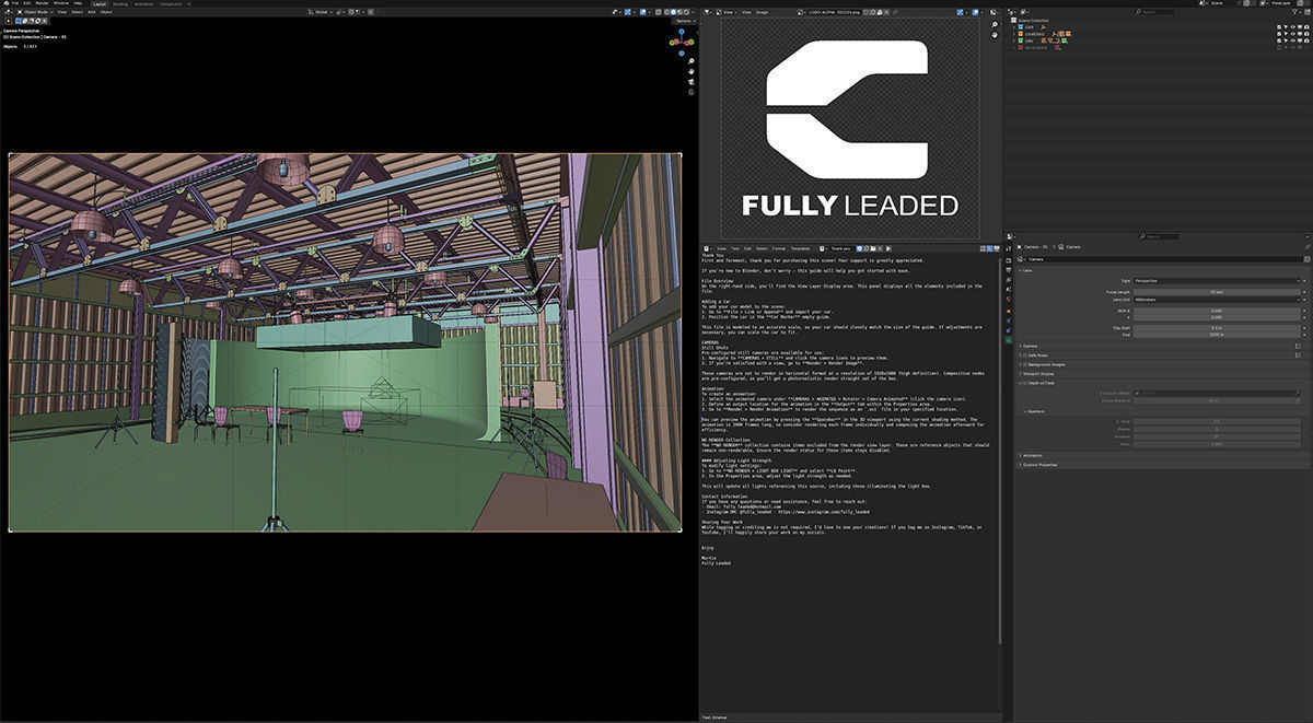 Automotive Photography Studio Scene 3D model_2
