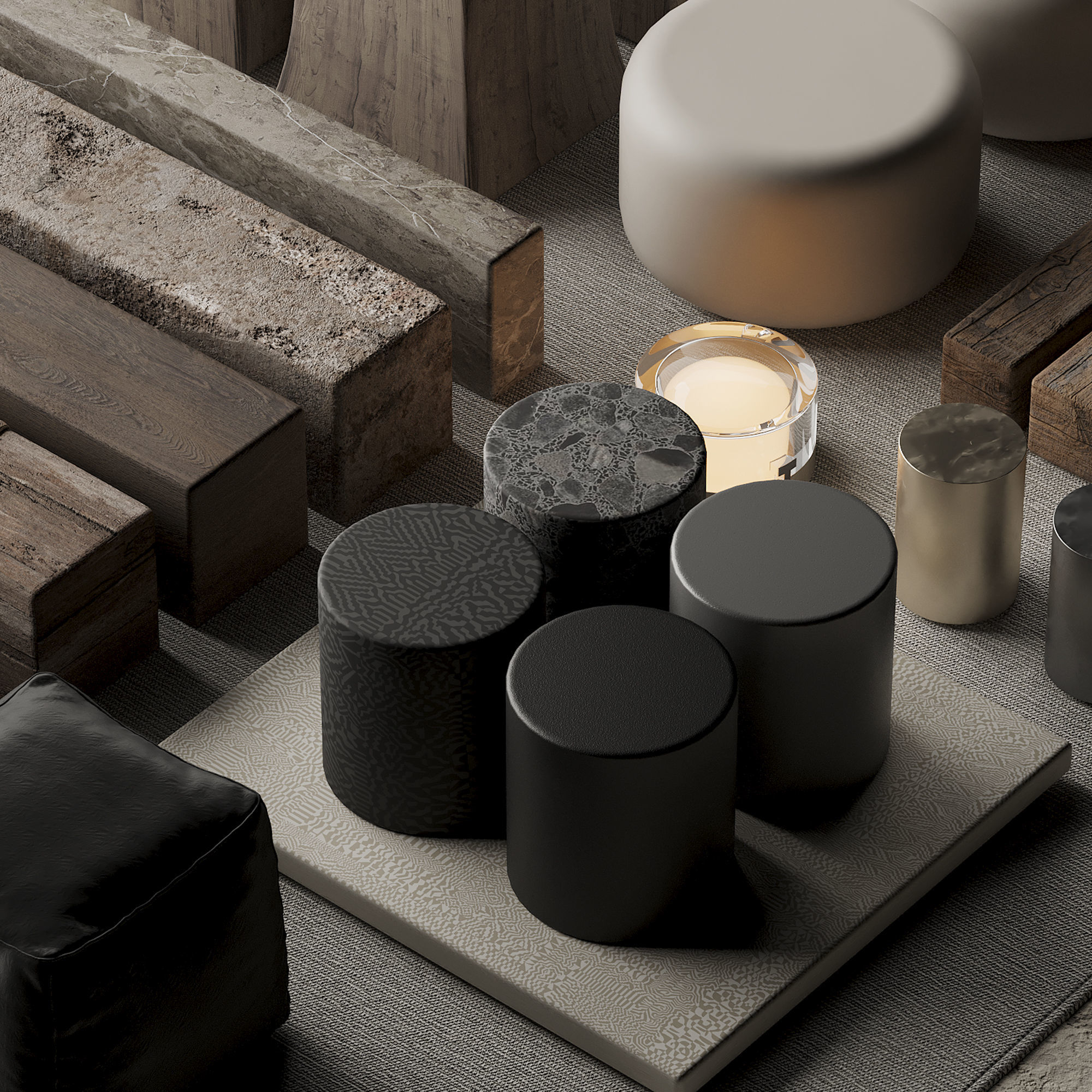 Materials Pack Rustic Minimalist 3D model_1