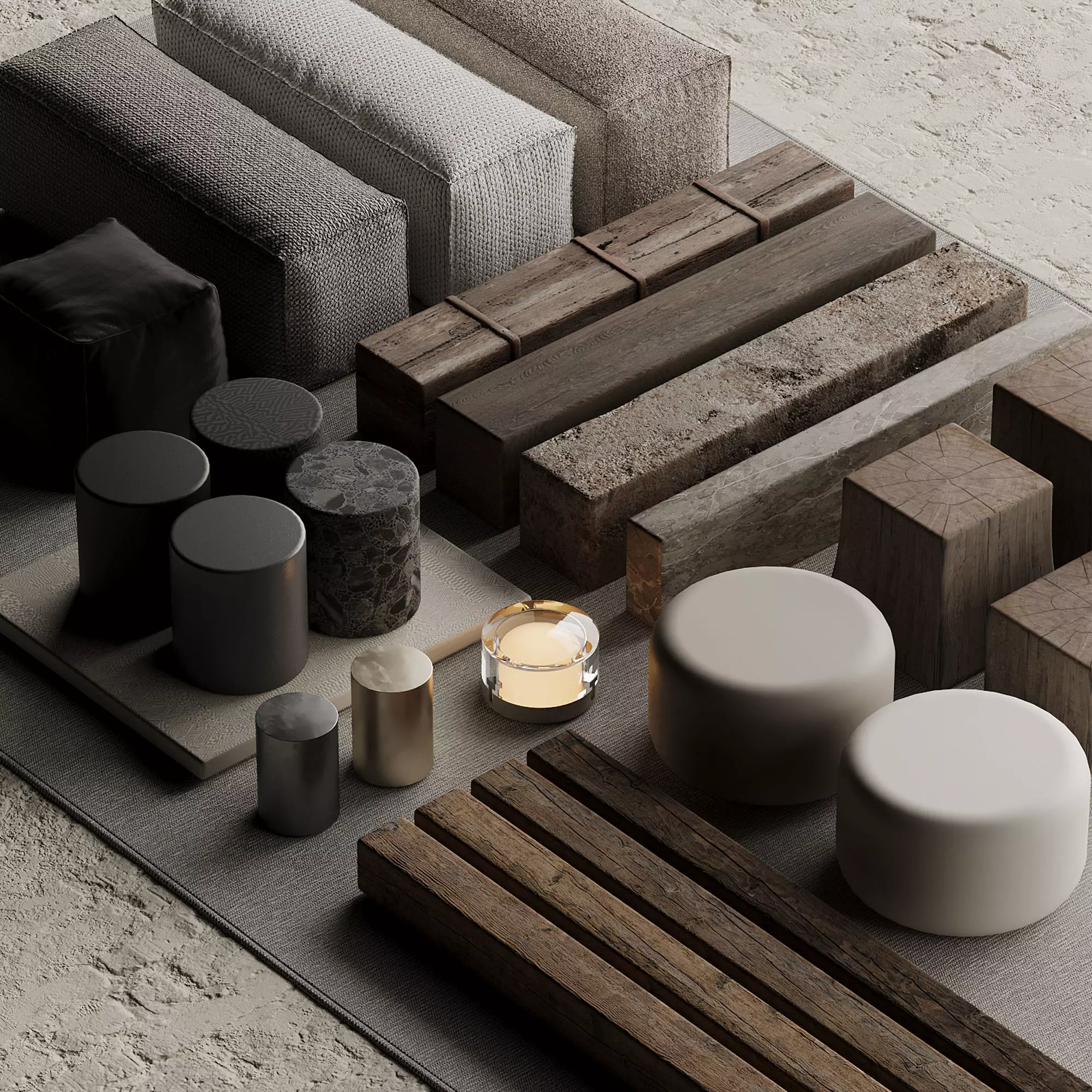 Materials Pack Rustic Minimalist 3D model_0